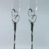 Double Heart Champagne Flutes