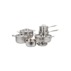 Cuisinart 12-Piece Stainless Steel Hand-Hammered Cookware Set