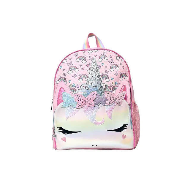 Kid's Gwen Rainbow Print Butterfly Crown Large Backpack 3 Kid's Gwen Rainbow Print Butterfly Crown Large Backpack