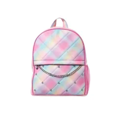 Kid's Large Quilted Ombre Plaid Backpack