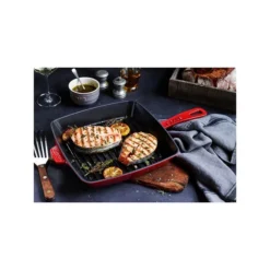 Staub 10-Inch Cast Iron Square American Grill Pan