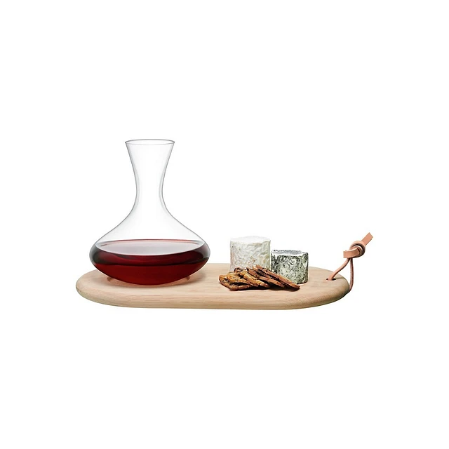 2-Piece Handmade Wine Carafe And Cheese Board Set 4 2-Piece Handmade Wine Carafe And Cheese Board Set - Image 2