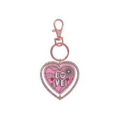 Kid's Rose Goldtone Heart Love Shaker Keyring