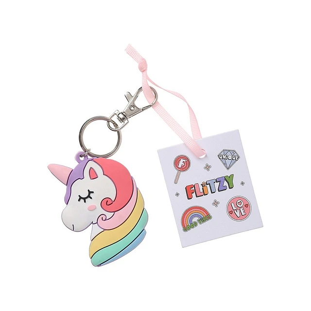 Kid's Silvertone Squishy Unicorn Keyring 4 Kid's Silvertone Squishy Unicorn Keyring - Image 2