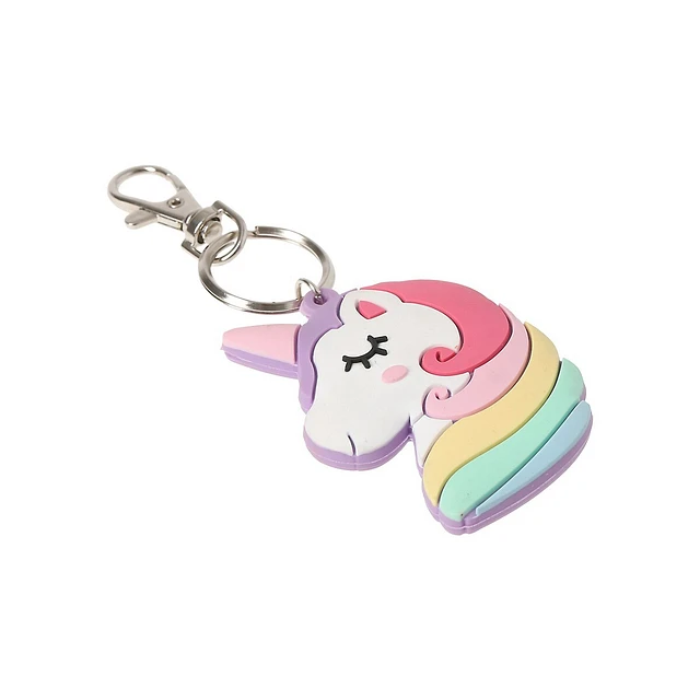 Kid's Silvertone Squishy Unicorn Keyring 6 Kid's Silvertone Squishy Unicorn Keyring - Image 4