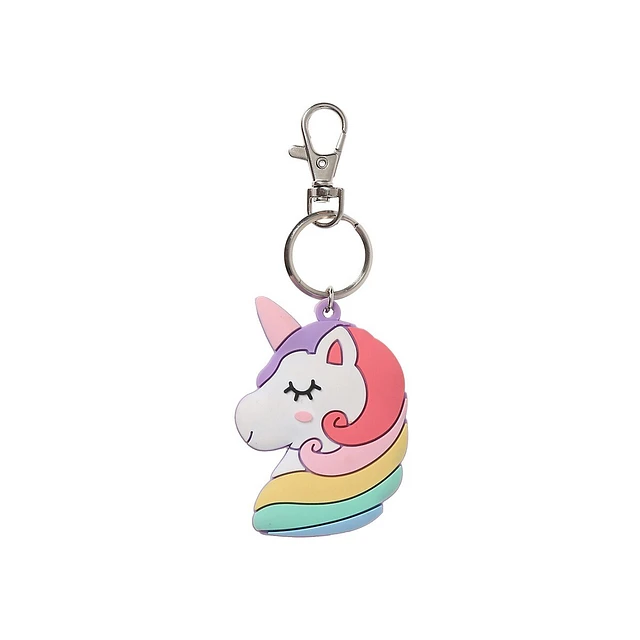 Kid's Silvertone Squishy Unicorn Keyring 3 Kid's Silvertone Squishy Unicorn Keyring