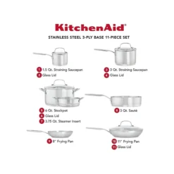 KitchenAid 3-Ply Base Stainless Steel 11-Piece Cookware Set -Cuisinart || Staub || KitchenAid Sales https3A2F2Fimage.s5a.com2Fis2Fimage2FTheBay2F628409710018 alt23Fwid3D120026hei3D120026qlt3D9026resMode3Dsharp226op usm3D0.92C1.02C82C0 640x