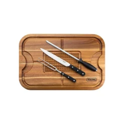 Viking 3-Piece Oversized Acacia Carving Board With 3-Piece Carving Set​
